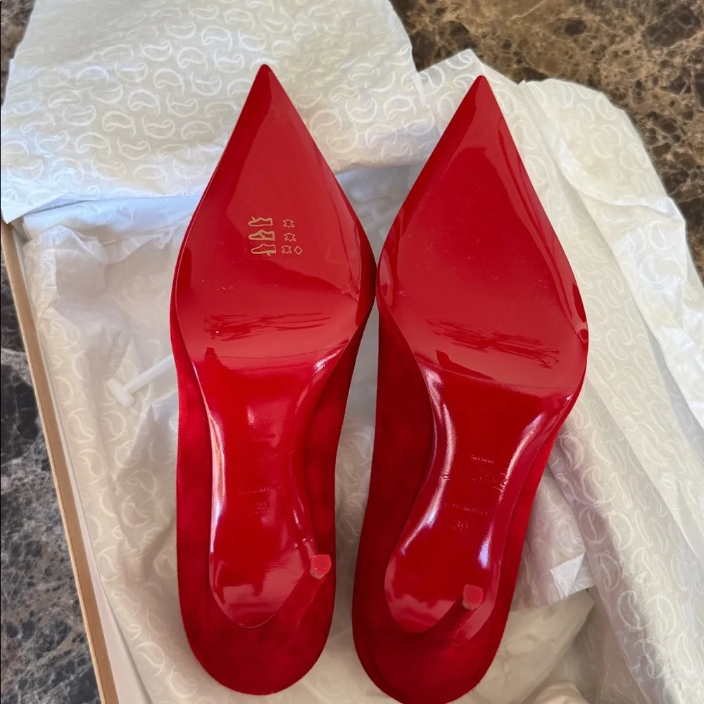 Christian Louboutin Kate max 100mm red loubi suede stiletto sz 39 - Picture 7 of 12